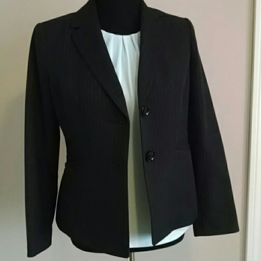 Evan Picone Black Pinstripe Blazer